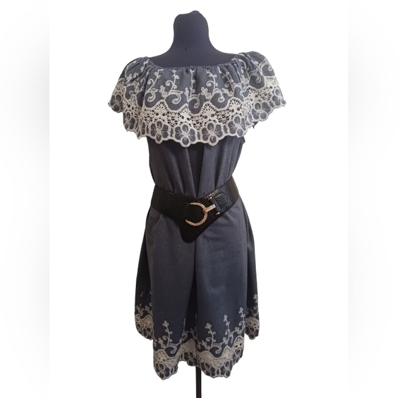 Linen Embroidered Dress Size XXL - Picture 4 of 5